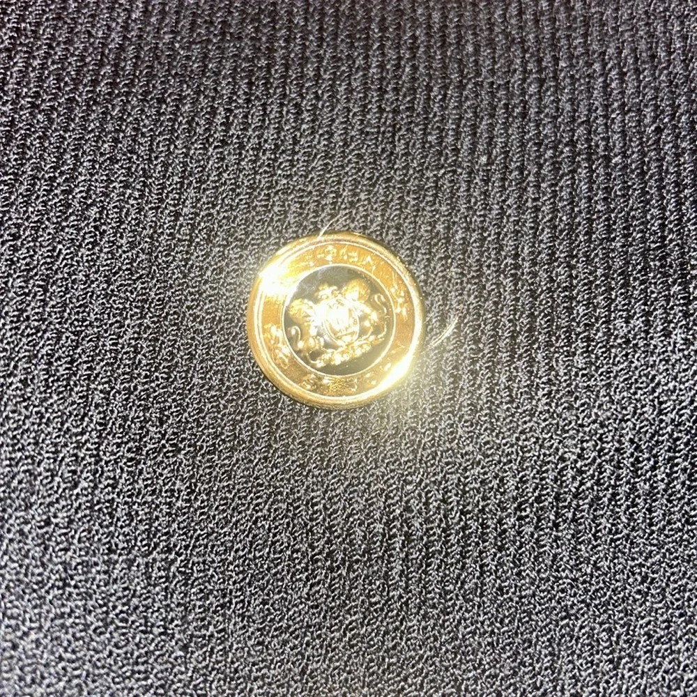 St. John Basics Double Breasted Santana Knit Jacket in Black - Picture 8 of 12